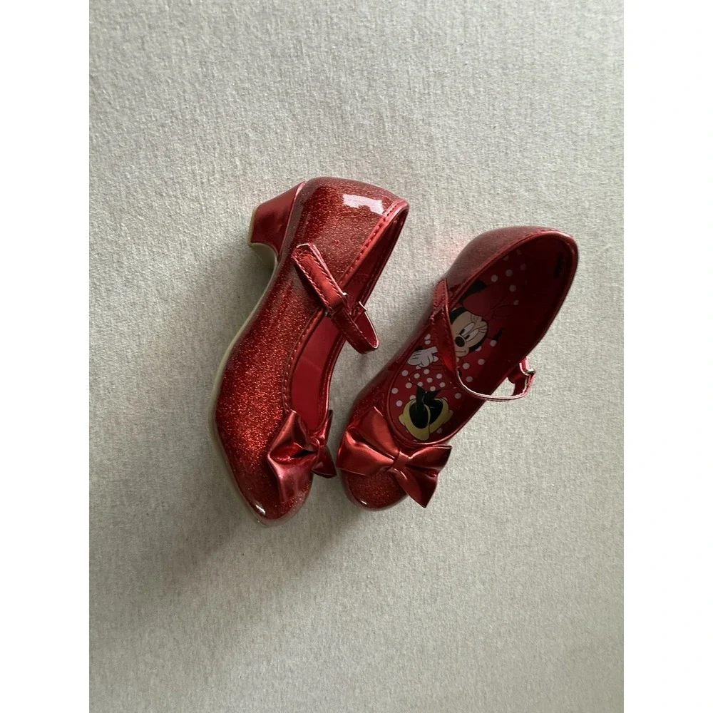 Minnie Mouse Girls Size 11 Dress Up Costume Shoes Red Mary Jane With Small Heel